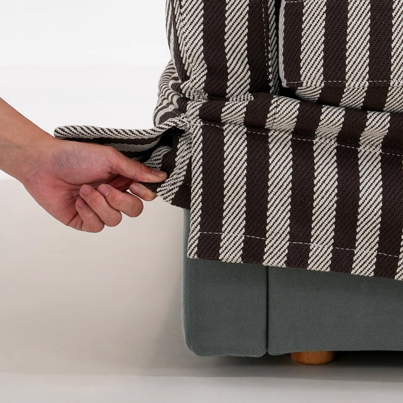 Removable Cover Sofa with Birch Frame – Elegant French 3/4-Seater Accent Chair for Living Room