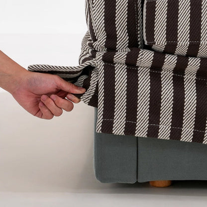 Removable Cover Sofa with Birch Frame – Elegant French 3/4-Seater Accent Chair for Living Room