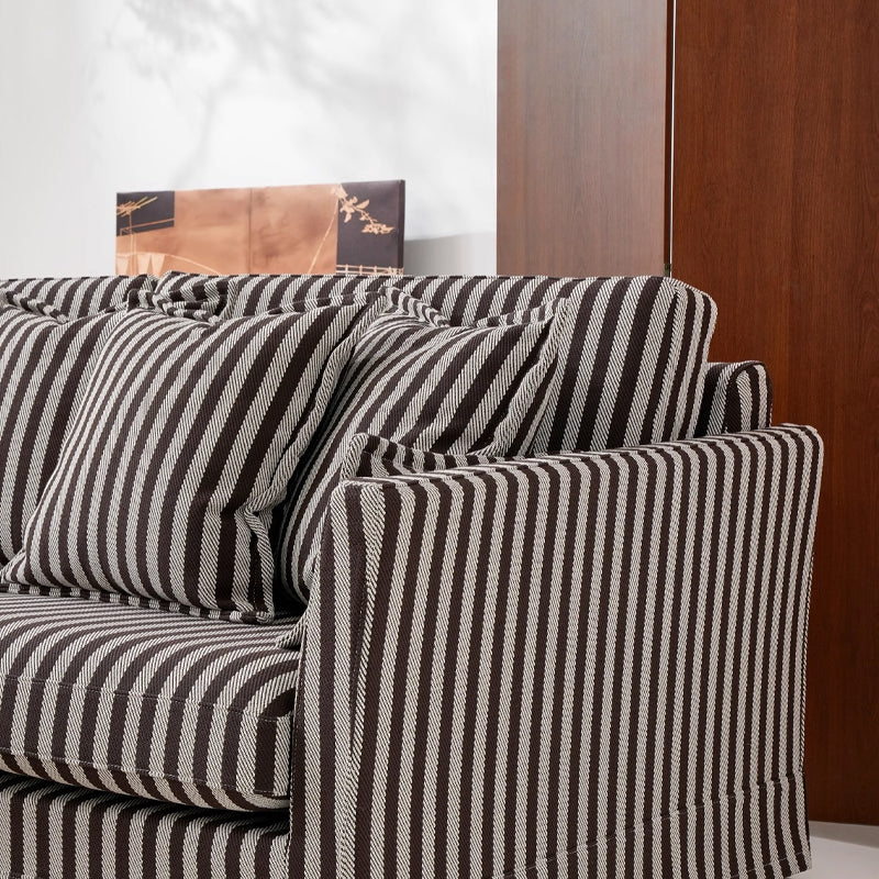 Removable Cover Sofa with Birch Frame – Elegant French 3/4-Seater Accent Chair for Living Room