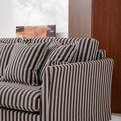 Removable Cover Sofa with Birch Frame – Elegant French 3/4-Seater Accent Chair for Living Room