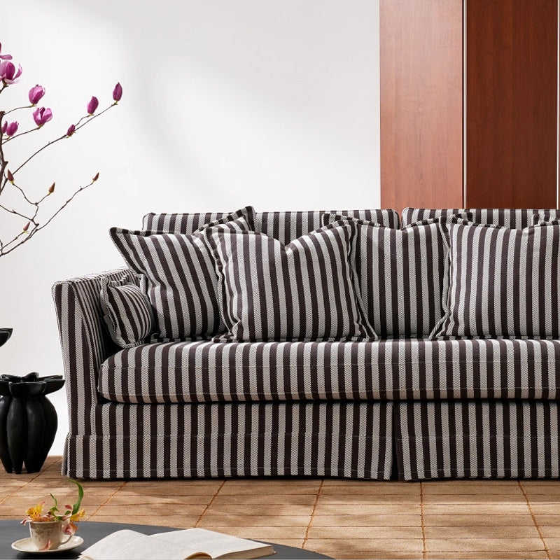 Removable Cover Sofa with Birch Frame – Elegant French 3/4-Seater Accent Chair for Living Room