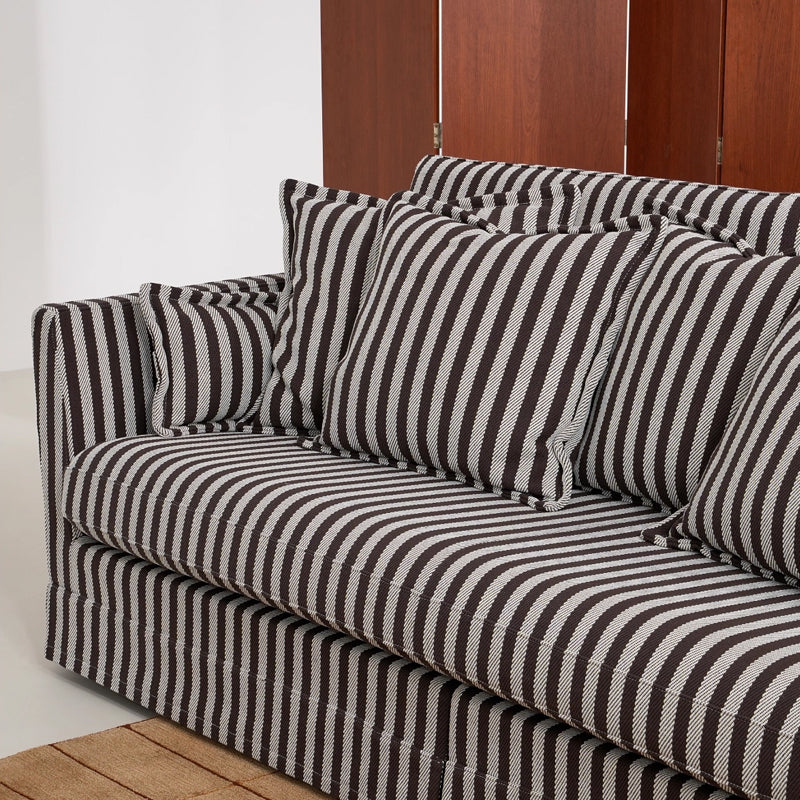 Removable Cover Sofa with Birch Frame – Elegant French 3/4-Seater Accent Chair for Living Room