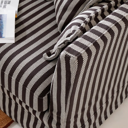 Removable Cover Sofa with Birch Frame – Elegant French 3/4-Seater Accent Chair for Living Room