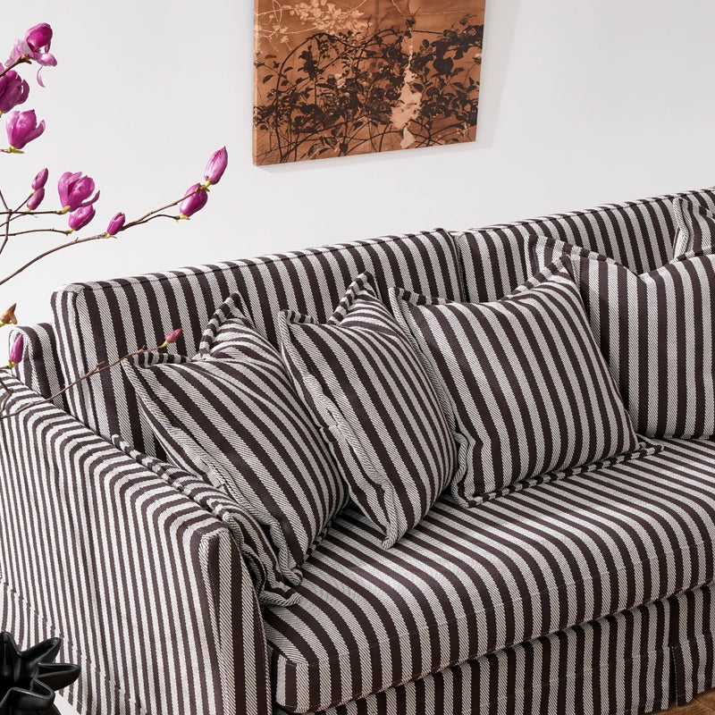 Removable Cover Sofa with Birch Frame – Elegant French 3/4-Seater Accent Chair for Living Room