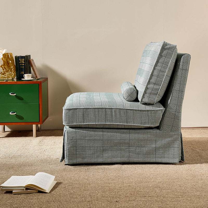 High Resilience Easy-Clean Cover Accent Chair with Birch Frame - Retro Fabric Sofa for Living Room or Study