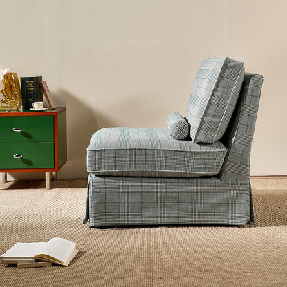 High Resilience Easy-Clean Cover Accent Chair with Birch Frame - Retro Fabric Sofa for Living Room or Study