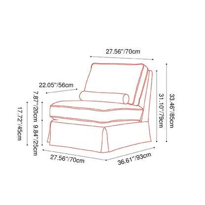 High Resilience Easy-Clean Cover Accent Chair with Birch Frame - Retro Fabric Sofa for Living Room or Study