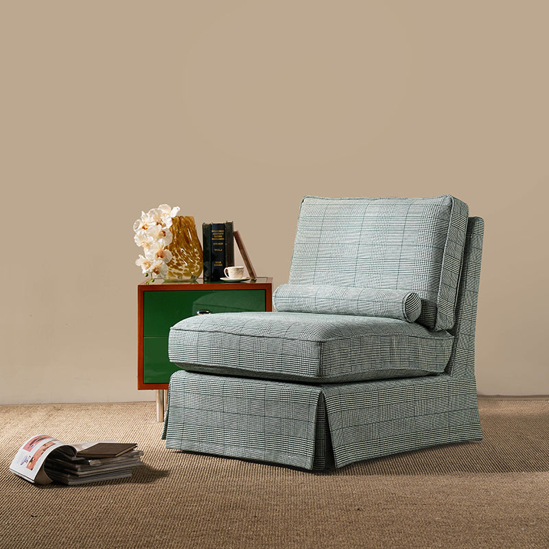 High Resilience Easy-Clean Cover Accent Chair with Birch Frame - Retro Fabric Sofa for Living Room or Study