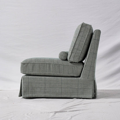 High Resilience Easy-Clean Cover Accent Chair with Birch Frame - Retro Fabric Sofa for Living Room or Study