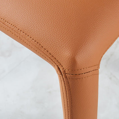 Modern Minimalist Square Upholstered Artificial Leather Carbon Steel Dining Chair Backrest For Dining Room