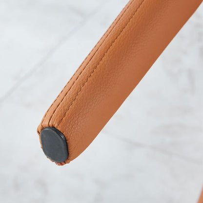 Modern Minimalist Square Upholstered Artificial Leather Carbon Steel Dining Chair Backrest For Dining Room