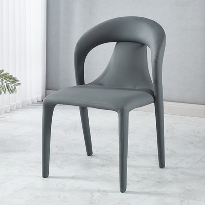 Modern Minimalist Square Upholstered Artificial Leather Carbon Steel Dining Chair Backrest For Dining Room
