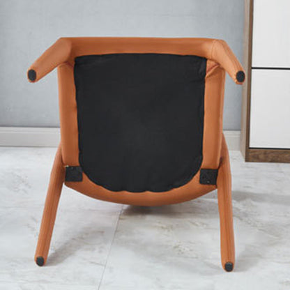 Modern Minimalist Square Upholstered Artificial Leather Carbon Steel Dining Chair Backrest For Dining Room
