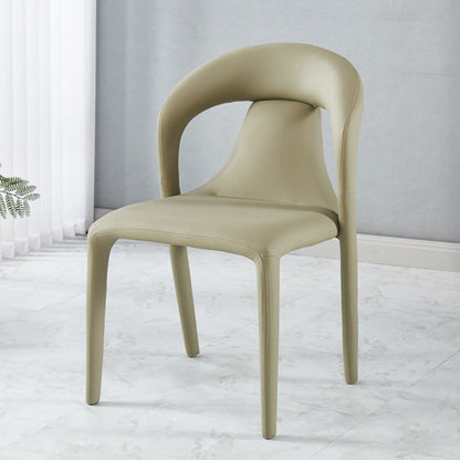 Modern Minimalist Square Upholstered Artificial Leather Carbon Steel Dining Chair Backrest For Dining Room