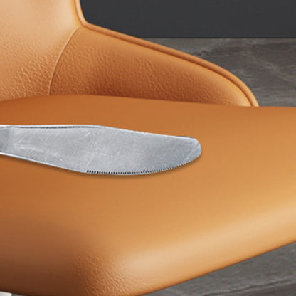 Contemporary Nordic Square Rectangle Upholstered Artificial Leather Carbon Steel Dining Chair Backrest For Dining Room