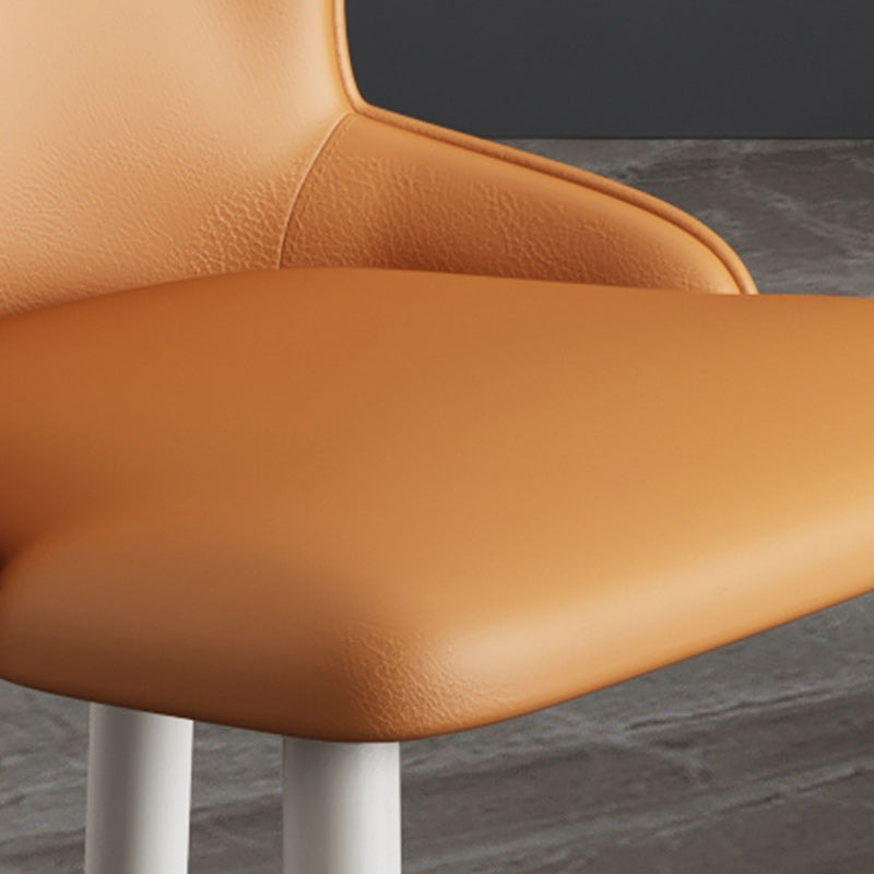 Contemporary Nordic Square Rectangle Upholstered Artificial Leather Carbon Steel Dining Chair Backrest For Dining Room