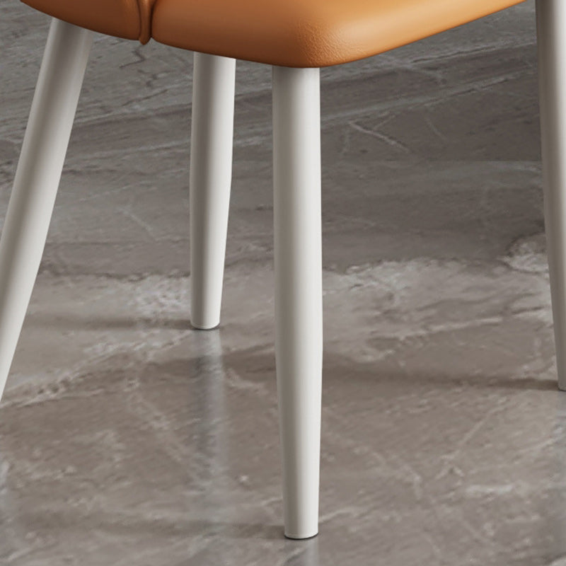 Contemporary Nordic Square Rectangle Upholstered Artificial Leather Carbon Steel Dining Chair Backrest For Dining Room