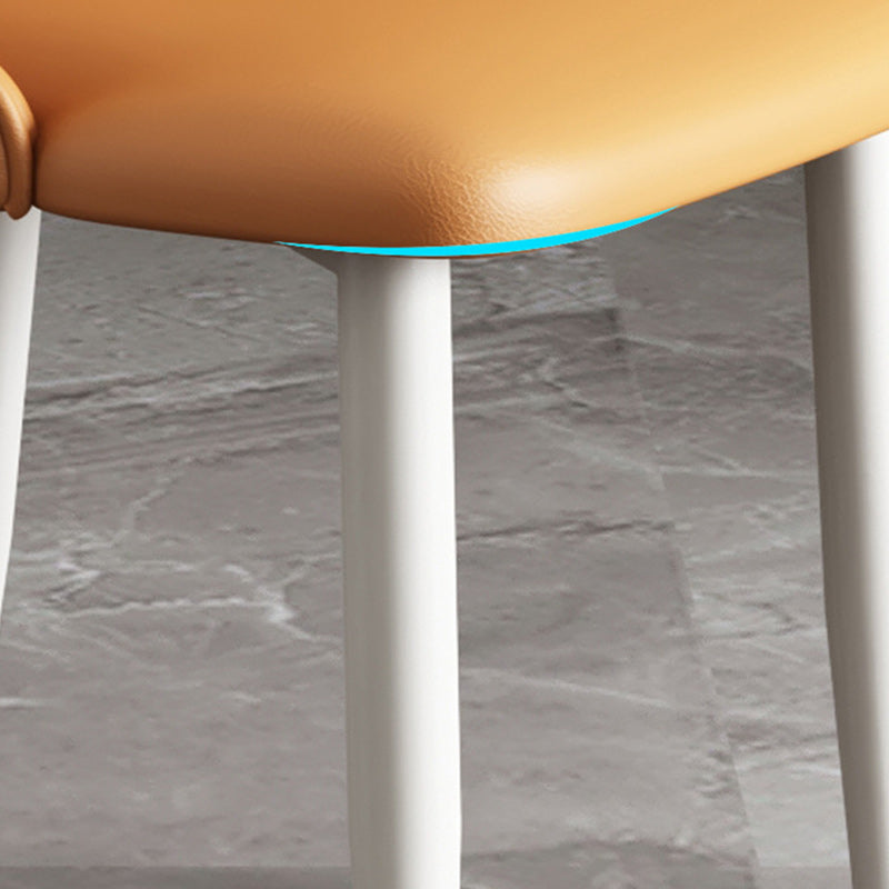 Contemporary Nordic Square Rectangle Upholstered Artificial Leather Carbon Steel Dining Chair Backrest For Dining Room