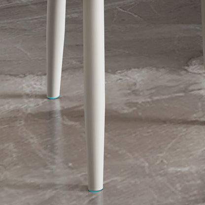 Contemporary Nordic Square Rectangle Upholstered Artificial Leather Carbon Steel Dining Chair Backrest For Dining Room