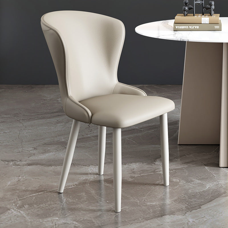 Contemporary Nordic Square Rectangle Upholstered Artificial Leather Carbon Steel Dining Chair Backrest For Dining Room