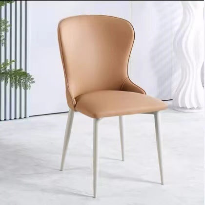 Contemporary Nordic Square Rectangle Upholstered Artificial Leather Carbon Steel Dining Chair Backrest For Dining Room