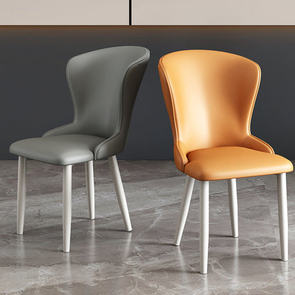 Contemporary Nordic Square Rectangle Upholstered Artificial Leather Carbon Steel Dining Chair Backrest For Dining Room
