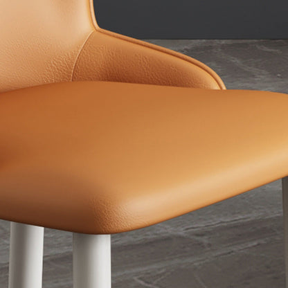 Contemporary Nordic Square Rectangle Upholstered Artificial Leather Carbon Steel Dining Chair Backrest For Dining Room