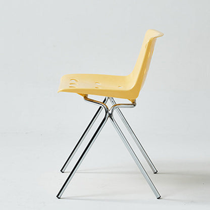 Contemporary Creative Rectangle Cheese Shape Carbon Steel Frame PP Dining Chair Backrest For Dining Room