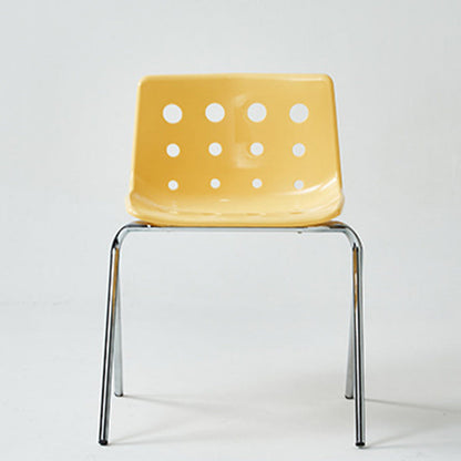 Contemporary Creative Rectangle Cheese Shape Carbon Steel Frame PP Dining Chair Backrest For Dining Room