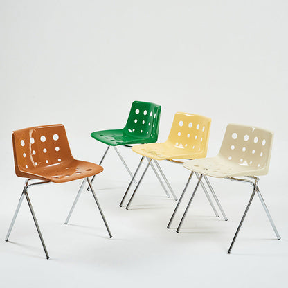 Contemporary Creative Rectangle Cheese Shape Carbon Steel Frame PP Dining Chair Backrest For Dining Room