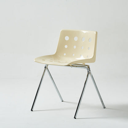 Contemporary Creative Rectangle Cheese Shape Carbon Steel Frame PP Dining Chair Backrest For Dining Room