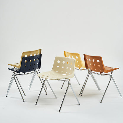 Contemporary Creative Rectangle Cheese Shape Carbon Steel Frame PP Dining Chair Backrest For Dining Room