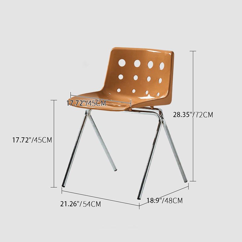 Contemporary Creative Rectangle Cheese Shape Carbon Steel Frame PP Dining Chair Backrest For Dining Room