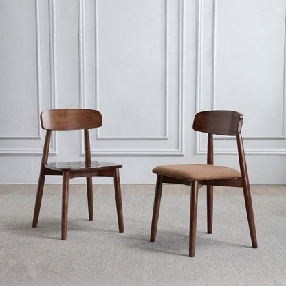 Modern Minimalist Square Wood Frame Microfiber Leather Dining Chair Backrest For Dining Room