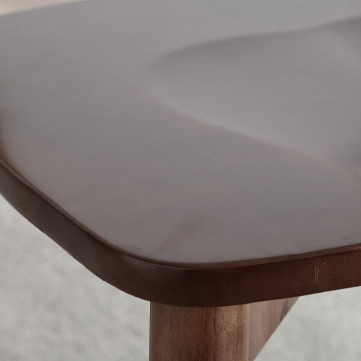 Modern Minimalist Square Wood Frame Microfiber Leather Dining Chair Backrest For Dining Room