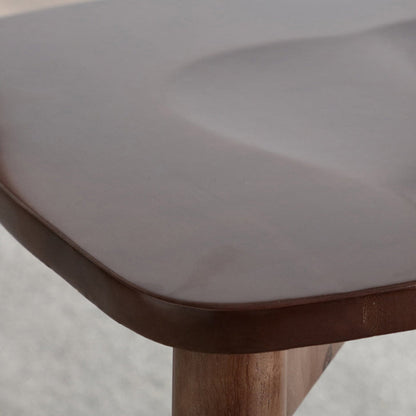 Modern Minimalist Square Wood Frame Microfiber Leather Dining Chair Backrest For Dining Room