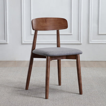 Modern Minimalist Square Wood Frame Microfiber Leather Dining Chair Backrest For Dining Room