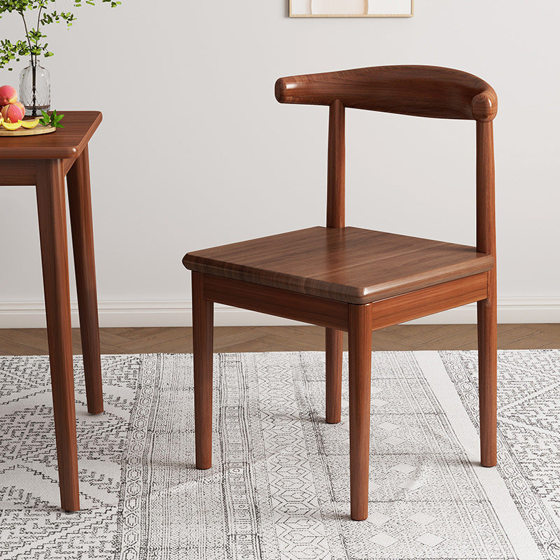 Contemporary Nordic Cow Corner Shape Square Upholstered Cotton Linen Fabric PU Leather Steel Frame Dining Chair Backrest For Dining Room