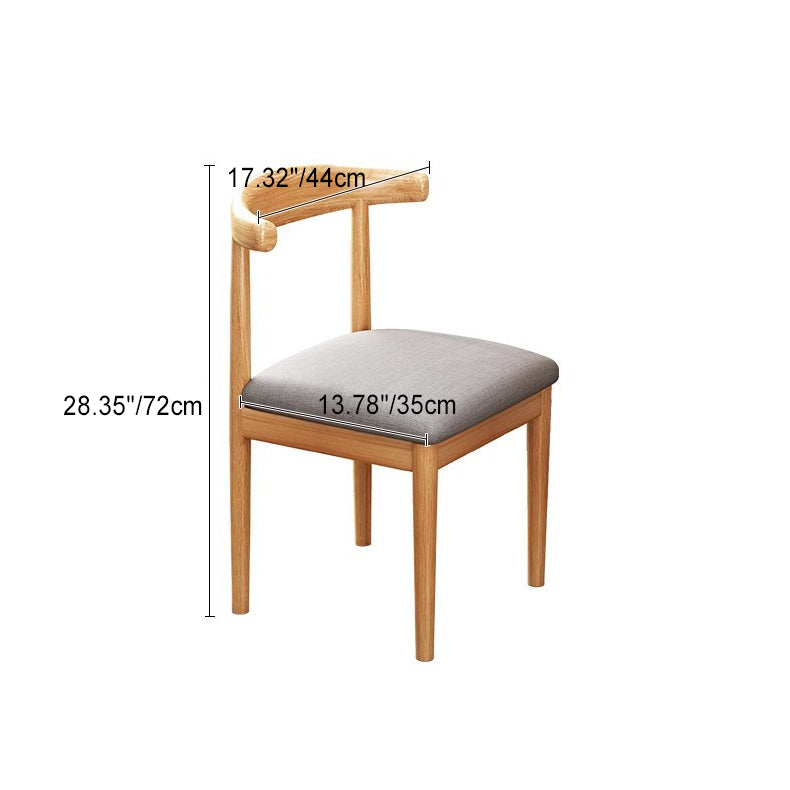 Contemporary Nordic Cow Corner Shape Square Upholstered Cotton Linen Fabric PU Leather Steel Frame Dining Chair Backrest For Dining Room