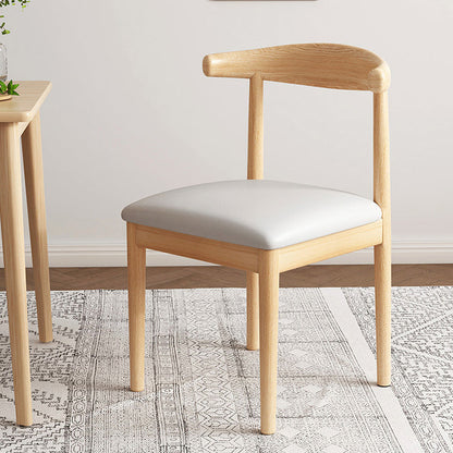 Contemporary Nordic Cow Corner Shape Square Upholstered Cotton Linen Fabric PU Leather Steel Frame Dining Chair Backrest For Dining Room