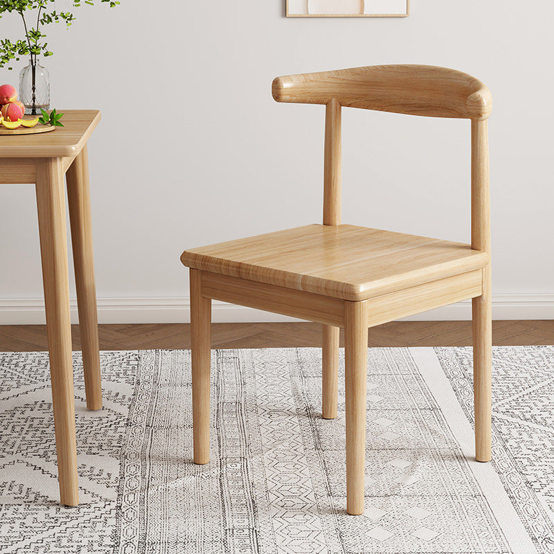 Contemporary Nordic Cow Corner Shape Square Upholstered Cotton Linen Fabric PU Leather Steel Frame Dining Chair Backrest For Dining Room