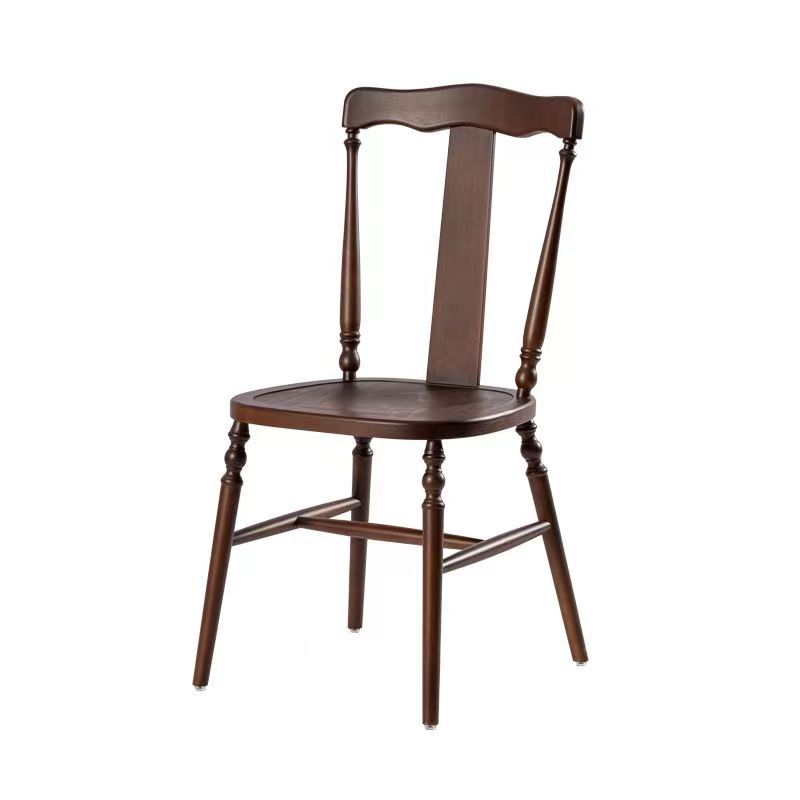 Traditional Vintage Square Wooden Rattan Dining Chair Backrest For Dining Room