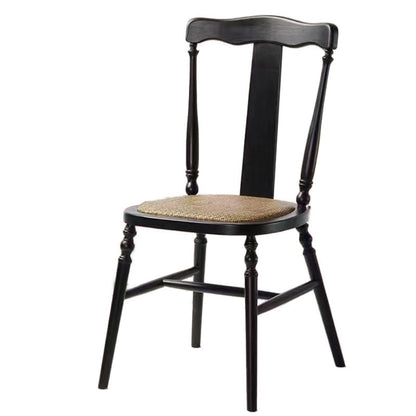 Traditional Vintage Square Wooden Rattan Dining Chair Backrest For Dining Room