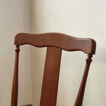 Traditional Vintage Square Wooden Rattan Dining Chair Backrest For Dining Room