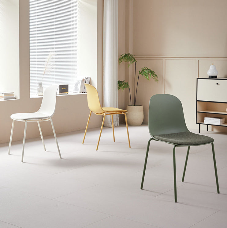 Modern Minimalist Square Plastic Dining Chair Backrest For Dining Room