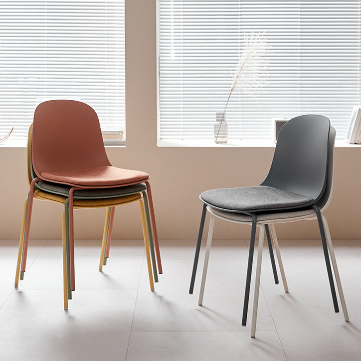 Modern Minimalist Square Plastic Dining Chair Backrest For Dining Room