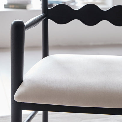 Traditional Vintage Square Rubberwood Velvet Dining Chair Backrest Armrest For Dining Room