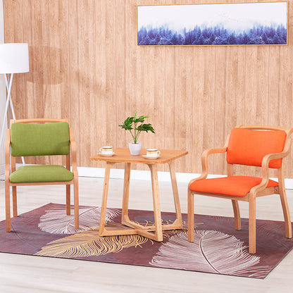 Modern Minimalist Square Upholstered Wooden Fabric Dining Chair Backrest For Dining Room