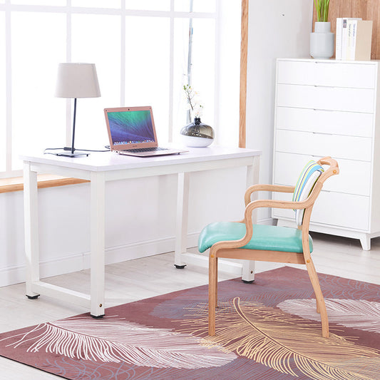 Modern Minimalist Square Upholstered Wooden Fabric Dining Chair Backrest For Dining Room