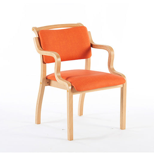 Modern Minimalist Square Upholstered Wooden Fabric Dining Chair Backrest For Dining Room